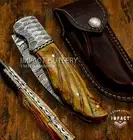 IMPACT CUTLERY CUSTOM DAMASCUS FOLDING POCKET KNIFE FILE WORKED HAND MADE