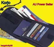 Korjo Neck Money Pouch Stash Passport Holder Waist zip ID Card Wallet Travel Bag