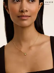 Ted Baker Gold Tone Florita Crystal Flower Pendant Necklace (AJ8793) | $42
