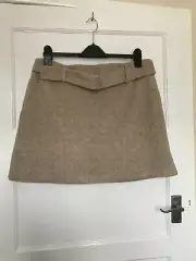 BNWT Primark Beige Camel Thick Soft A Line Belted A Line Skirt UK Size 16