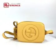 Gucci 742360 Blondie Small Bag Round Interlocking G Tassel Shoulder Yellow Used