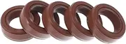 X AUTOHAUX Universal Oil Seal TC Double Lip W Steel Spring Seal Ring Rotary Shaft Seal 15x22x7mm High Pressure FKM Rubber Brown 5 Pcs