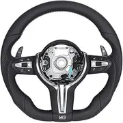 Flat Bottom Half Perforated Leather Steering Wheel Compatible For BMW F01 F06 F10 X5 F15 X6 F16 F20 F30 F31 F32 F34 F36 F80 F82 F87 M3 M5(M3)
