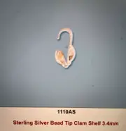 Sterling Silver Bead Tip Clam Shell 3.4mm