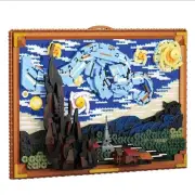 LOZ Starry Night Building Kit Vincent Van Gogh Building Blocks Set Mini Model