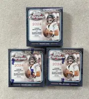 2024 TOPPS CHROME NFL FOOTBALL MEGA BOX (x3) FACTORY SEALED ROOKIE CARD AUTO