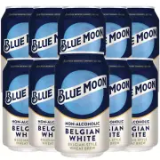 Blue Moon 10 Pack Non-Alcoholic Belgian Style Wheat Beer - Brew in 12oz
