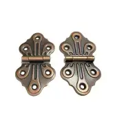 Pair of Embossed ornamental hinges Antique Copper Finish Antique Style