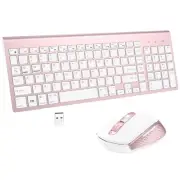 Wireless Keyboard and Mouse Combo, Ergonomic Compact Slim Portable Silent USB...