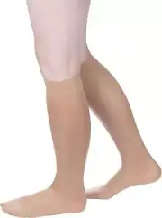 Allegro Soft Microfiber Knee Highs CT, Large 20-30mmHg (Sand)