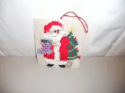 Needlepoint on plastic canvas Christmas hanging