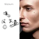 10 PC SET Base + 3mm CZ Top Titanium Micro Dermal Anchor Piercings Dermal Anchor