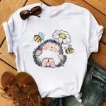 CUTE HEDGEHOG TSHIRT歐美時尚可愛卡通刺蝟女裝大尺碼圓領T恤女夏