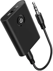 Bluetooth 5.0 Transmitter and Receiver, 2-in-1 Wireless 3.5mm Adapter (Low Latency, Compatible with TV/Home Sound System/Car/Nintendo Switch)