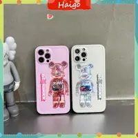 在飛比找蝦皮購物優惠-硬塑料手機殼時尚水晶 BEARBRICK 適用於 iPhon