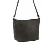Milleni Ladies Nappa Leather Crossbody Bag in Black
