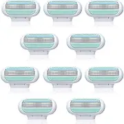 Women's Razor Blades, 4 Pack, Blue, 3 Blade Refill, Compatible with Most Razors, Sensitive Skin, Women's Department