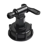 1 pcs Black IBC to 15mm 1000L Tank Garden Hose Valve Adapter Fitting W/Switch...