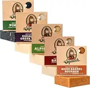 Dr. Squatch All Natural Soap Bar for Men, 5 Bar Variety Pack - Alpine Sage, Bay Rum, Pine Tar, Eucalyptus Greek Yogurt, Wood Barrel Bourbon