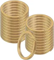 uxcell 20pcs Split Keychain Rings, 20mm Round Flat Keyrings Stainless Steel Open Key Chain Ring Dog Tag Rings for DIY Keychain Craft Lanyard, 1.5mm Thick, Gold