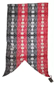 New Vince Camuto Paisley Stripe Red Oblong Scarf 18"x72" Bias Cut NWT #VC455