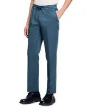 Sandro Alpha Cotton Blend Straight Leg Drawstring Pants