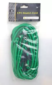 Bungee Cords with Hooks - Outdoor Use- 3Pcs 36 In Green