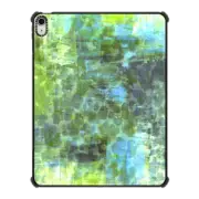 iPad Air 13-inch (M2/M3) iPad Impact Case PASTEL JUNGLE 2 - Colorful Nature Green Turquoise Blue Animal Print Chic Trendy Stylish Girly Abstract Acrylic Painting Pretty Whimsical Splash Art