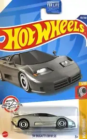 2022 Hot Wheels #65/250 HW Turbo '94 Bugatti EB110 SS 5/10 Gray -Boxed