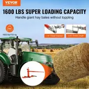 49" Hay Spear, Bale Spears 726kg Loading Capacity, Three-Point Hitch Tractor Attachment with 2pcs 17.5" Stabilizer Spears, Quick Attach Spike Forks