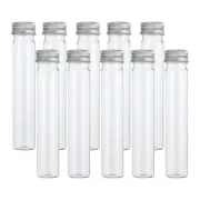 65ml Test Tubes, 50pcs 5.91x0.98" Plastic Test Tube Containers with Caps, Silver