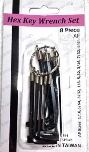 8 PC. HEX KEY WRENCH SET SAE HEX KEY ALLEN TYPE METAL
