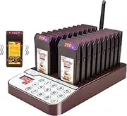 Restaurant Pager System,20 Pagers for Restaurants,984ft Long Distance,Wireless Calling System w/LED Display,Vibration,Flash and Buzzer,Stop Beep,for Coffee Shop, Food Truck, Church, Clinic