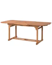 Walker Edison Wood Patio Extendable Table