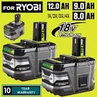 18V 12.0Ah 8.0Ah 9.0Ah Lithium Battery For RYOBI P108 ONE+ PLUS P109 P104