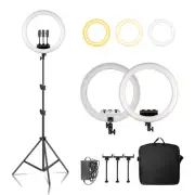 48 cm Ring Light with Tripod Stand and USB Charging (100cm Tripod White)