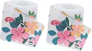 HAWILLOSCH 2 Rolls Colorful Printed Toilet Paper Soft Absorbent Roll Paper Safe for Skin for Home Supplies and Guest Use No Fading Premium Quality