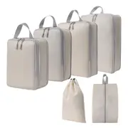 6Pcs Storage Compression Bags Luggage Travel Packing Cubes Organiser Suitcases