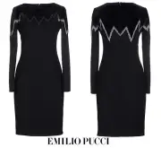 NEW EMILIO PUCCI METALLIC EMBROIDERED BLACK WOOL VELOUR DRESS 46 - 12