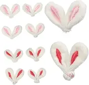 10 Pcs Bunny Costume Accessories Plush Rabbit Ears for DIY Hair Clips Doll Decoration Party Crafts Design