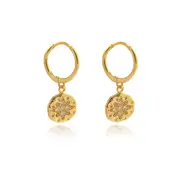 Culturesse Ari Vermeil Sterling Silver 18K Gold Hoop Earrings For Pierced Ears