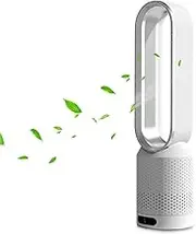 Bladeless Tower Fan with Remote, 20" Quiet Tower Fan for Bedroom, 90° Oscillation & 8 Speeds, 35dB, 2H Timer, Baby-Safe, LED Display, Easy-Clean, Portable Standing Fans for Home & Office