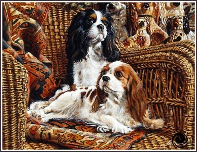 Cavalier King Charles Spaniels 395 Chart Counted Cross Stitch Pattern craft