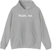 [X.Style] Yeah, No Funny Sarcastic Sassy Text Hoodie for Adults Hooded Neck Long Sleeve Pullover Grey S