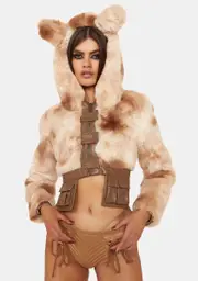 [Club Exx] Bear In Mind Faux Fur Jacket