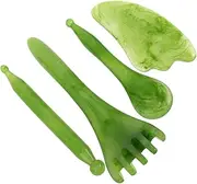 BESTYASH 4pcs Massage Tool Set Resin Facial Scraper for Scalp Face and Neck Massage Versatile Beauty Care Tools for Improved Skin Elasticity Go Use