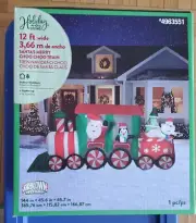 Gemmy- 12 FT Santa's Merry Choo Choo Train Christmas Airblown Inflatable