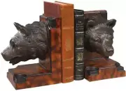 Bookends Bookend MOUNTAIN Lodge Bear Head Resin Hand-Cast Hand-Painted P