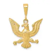 10k Yellow Gold Solid Polished Spread Eagle Charm