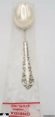 Oneida Venetian Scroll Sterling Silver Tablespoon 8.25" *NEW* Serving Spoon